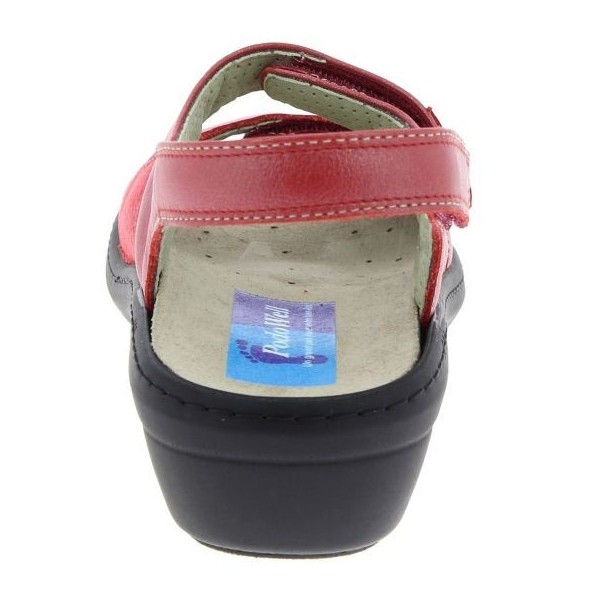 Sandales orthopédiques Chut Dina rouge vue de derrière PODOWELL Sandales orthopédiques Chut Dina rouge vue de derrière PODOWELL
