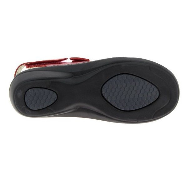 Sandales orthopédiques Chut Dina rouge vue de dessous PODOWELL Sandales orthopédiques Chut Dina rouge vue de dessous PODOWELL
