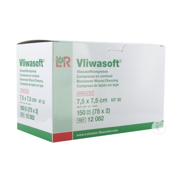 Vliwasoft compresse non-tissé stérile 30 g 7,5x7,5 cm LOHMANN & RAUSCHER