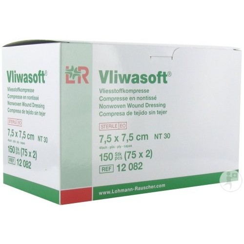 Vliwasoft compresse non-tissé stérile 30 g 7,5x7,5 cm LOHMANN & RAUSCHER