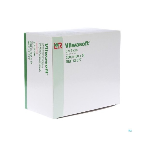 Vliwasoft compresse non-tissé stérile 30 g 5X5 CM LOHMANN & RAUSCHER