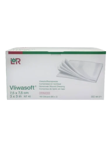 Vliwasoft compresse non-tissé stérile 40 g 7,5x7,5 cm LOHMANN & RAUSCHER