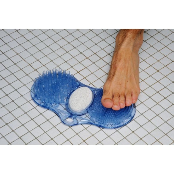 Brosse wc en pierre ponce bleu