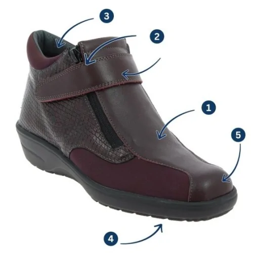 Chaussures bottines orthopédiques Chut SOIZIC noir vue de côté PODOWELL
