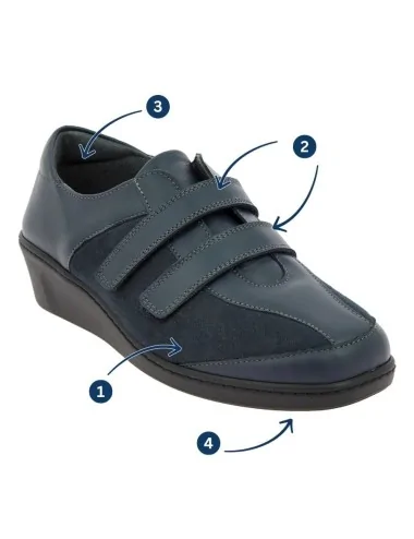 Chaussures fermées Chut Stina marine vue de côté PODOWELL