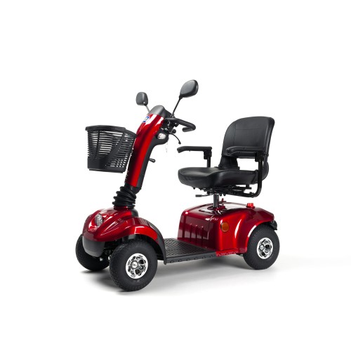 Scooter électrique rouge 4 roues ERIS avec panier Vermeiren