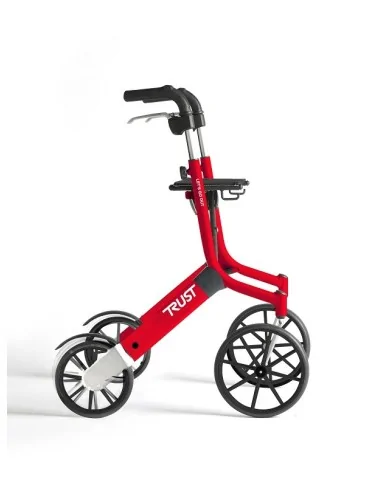 Rollator quatre roues Let's go out rouge Mobio