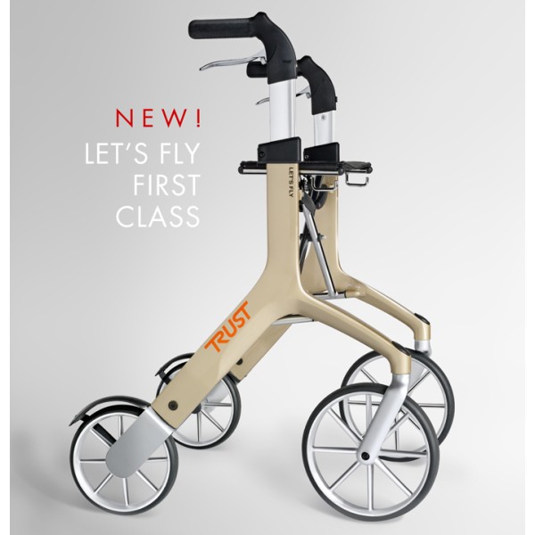 Rollator 4 roues let's fly beige Mobio
