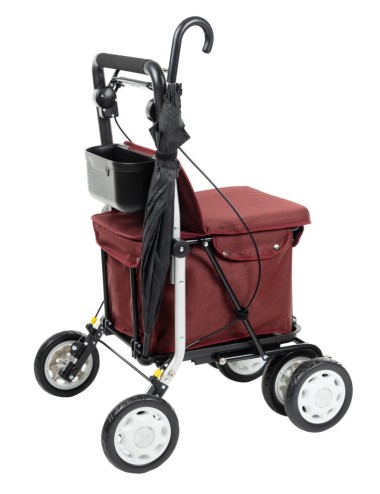 CADDIE DE COURSES ROLLATOR CARLETT LETT900 ROUGE MOBIO