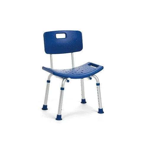 Tabouret de douche incurvé LILLY bleu avec dossier VERMEIREN