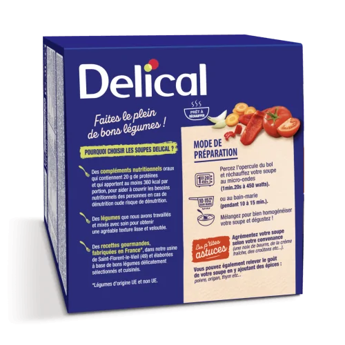 DELICAL Soupe Potage HP HC velouté de Légumes du Soleil Lactalis