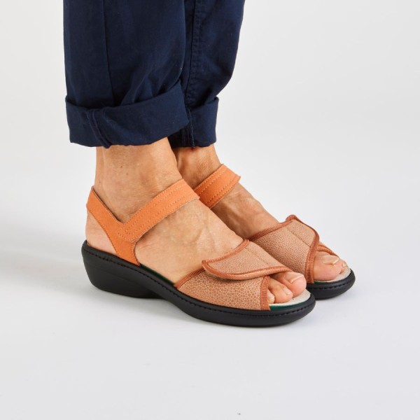 Sandales orthopédiques pour femme CHUT DENISE orange PODOWELL