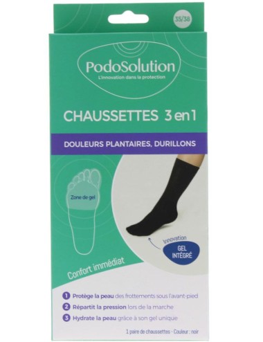 Chaussettes protection avant-pied noir douleurs okantaires durillons Podowell Podosolution