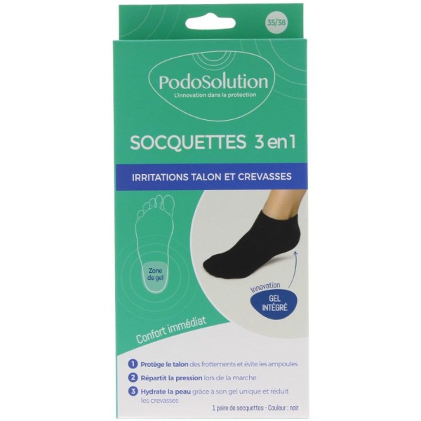 Socquettes protection talon noir Podosolution Podowell