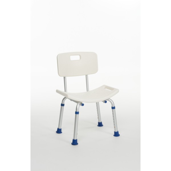 Tabouret de douche incurvé LILLY blanc avec dossier VERMEIREN Tabouret de douche incurvé LILLY blanc avec dossier VERMEIREN