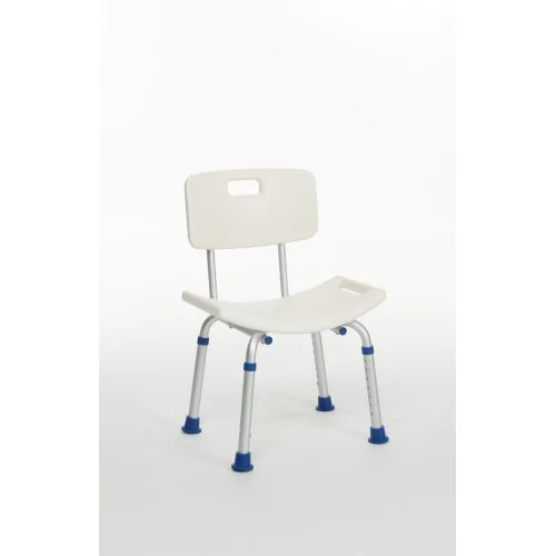 Tabouret de douche incurvé LILLY bleu avec dossier VERMEIREN