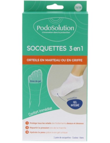 Socquettes de protection pour les orteils blanc Podosolution Podowell