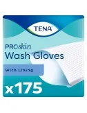 Paquet de 175 gants TENA Wash Gloves plastifiés