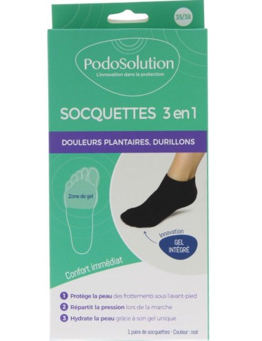 Socquettes protection avant-pied noir Podosolution Podowell