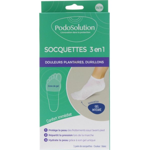 Socquettes protection avant-pied blanc Podosolution Podowell