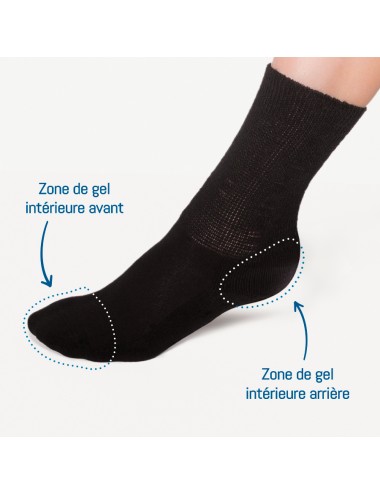 Chaussettes pour pieds diabétiques protection orteils et talon noir Podosolution Podowell