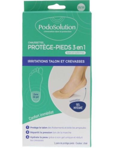 Chaussettes protège pieds talon couleur chair PodoSolution Podowell