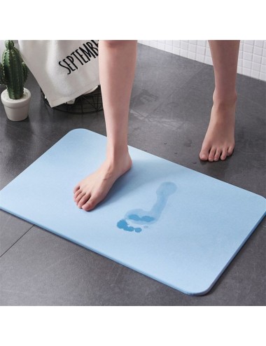 Tapis de bain en diatomite Bleu clair