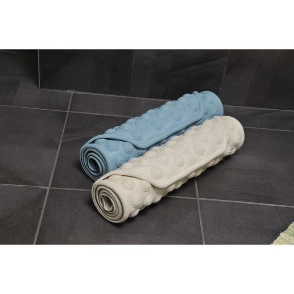 Tapis de bain extra long antidérapant bleu lavande et crème Tapis de bain extra long antidérapant bleu lavande et crème