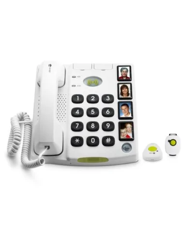 Téléphone Filaire Doro Secure 347 Bracelet + pendentif SOS GSH