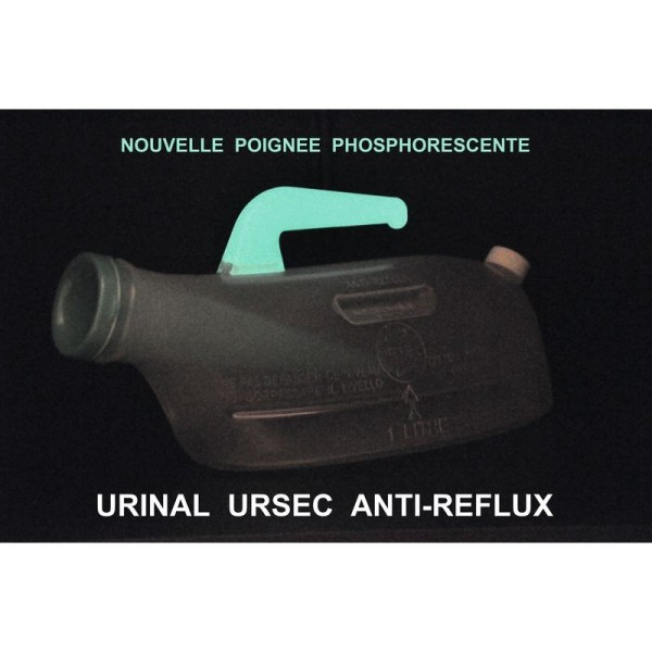 Poignée phosphorescente de l'urinal anti-reflux Ursec pour femme