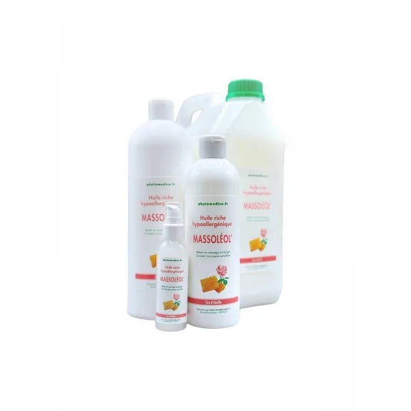 Huile Riche massage Massoléol 75 ml, 500 ml, 1000 ml, 5000ml PHYTOMEDICA Huile Riche massage Massoléol 75 ml, 500 ml, 1000 ml, 5000ml PHYTOMEDICA