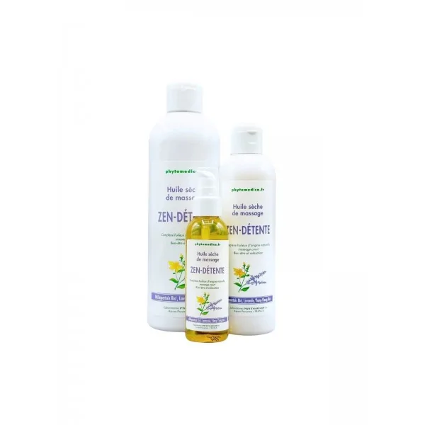 Huile sèche massage Zen Détente 75 ml, 250 ml, 500 ml PHYTOMEDICA Huile sèche massage Zen Détente 75 ml, 250 ml, 500 ml PHYTOMEDICA