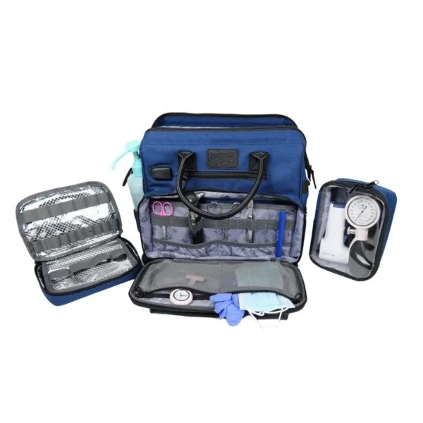 Mini sac médical Ouessant bleu avec pochette DE BOISSY Mini sac médical Ouessant bleu avec pochette DE BOISSY