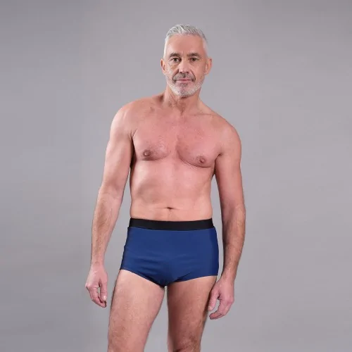 Maillot de bain incontinence homme marine de type slip de bain Benefactor