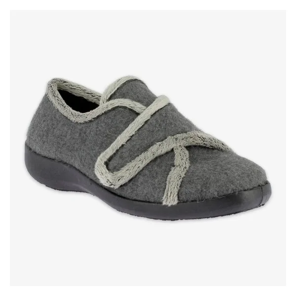 Chaussons orthopédiques CHUT Plumette Anthracite vue de côté PODOWELL Chaussons orthopédiques CHUT Plumette Anthracite vue de côté PODOWELL