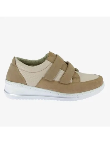 Sneakers baskets pour femme CHUT SUZIE PODOWELL Beige vue de côté
