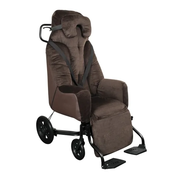 Fauteuil coquille ELYSEE II à inclinaison manuelle velours marron Innov'SA