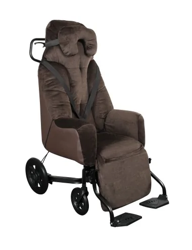 Fauteuil coquille ELYSEE II à inclinaison électrique velours marron Innov'SA