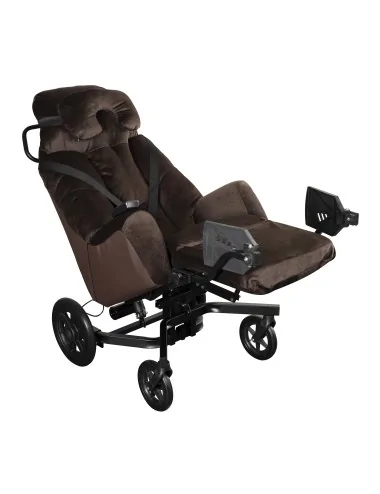 Fauteuil coquille ELYSEE II à inclinaison électrique velours marron Innov'SA