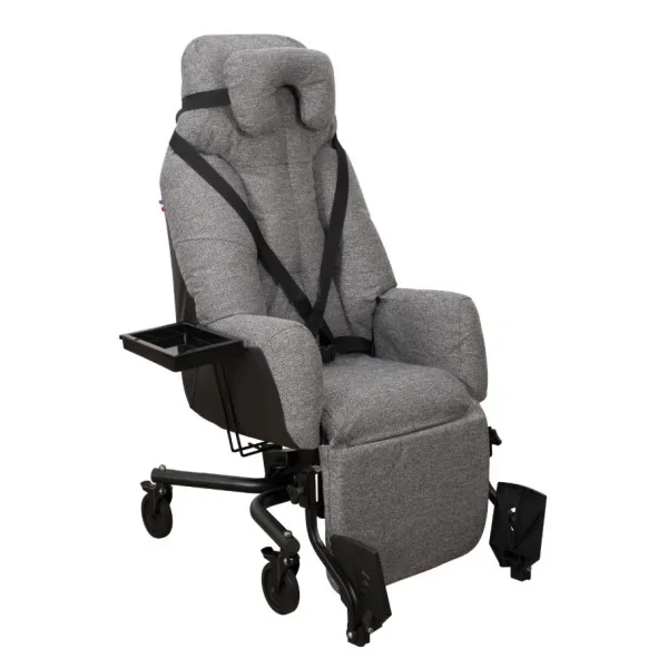 Fauteuil coquille ESSENTIEL II Manuel tissu gris chiné Innov'SA