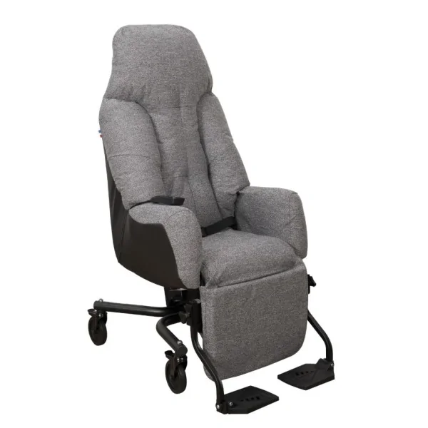 Fauteuil à pousser Mistral II électrique tissu gris chiné Innov'SA Fauteuil à pousser Mistral II électrique tissu gris chiné Innov'SA