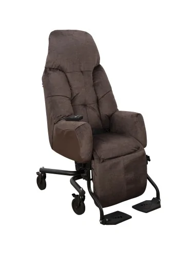Fauteuil à pousser Mistral II électrique velours marron Innov'SA