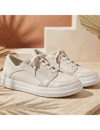 Basket femme BECKY02 ECRU beige PODOWELL