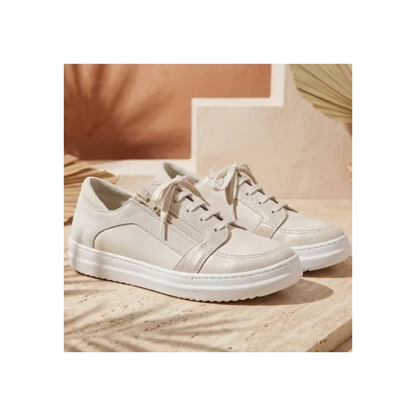 Basket femme BECKY02 ECRU beige PODOWELL