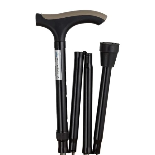 Canne T pliante bi matière grise HERDEGEN