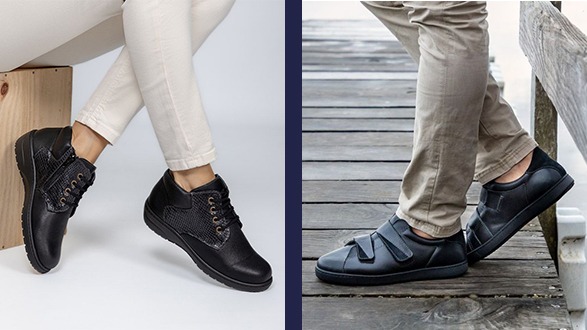 Chaussures orthopédiques noires chic pour hommes • Boutique orthopédique  (FR)